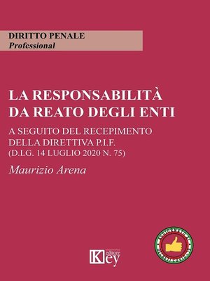 cover image of La responsabilità da reato degli enti a seguito del recepimento della Direttiva P.I.F.